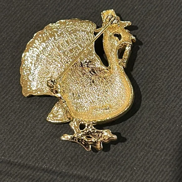 Vintage Turkey Brooch. Thanksgiving Turkey - Picture 7 of 13